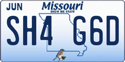 MO license plate SH4G6D