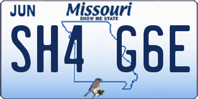 MO license plate SH4G6E