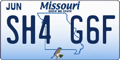 MO license plate SH4G6F