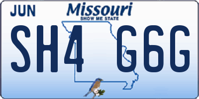 MO license plate SH4G6G