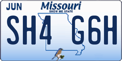 MO license plate SH4G6H