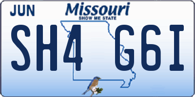 MO license plate SH4G6I