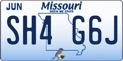 MO license plate SH4G6J