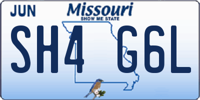 MO license plate SH4G6L
