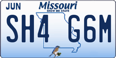 MO license plate SH4G6M