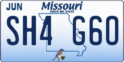 MO license plate SH4G6O