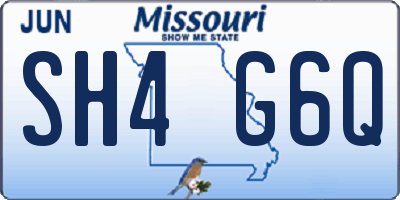 MO license plate SH4G6Q