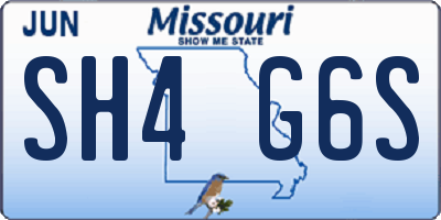 MO license plate SH4G6S