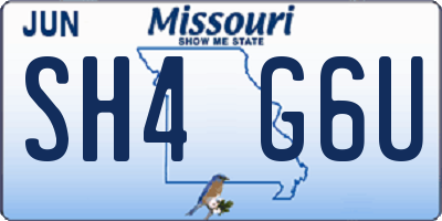 MO license plate SH4G6U