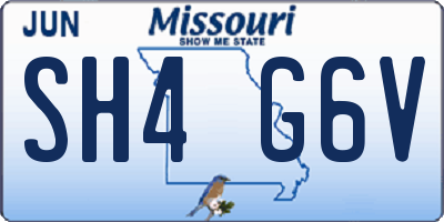 MO license plate SH4G6V