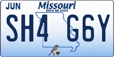 MO license plate SH4G6Y
