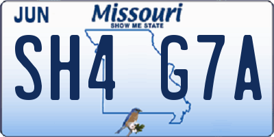 MO license plate SH4G7A