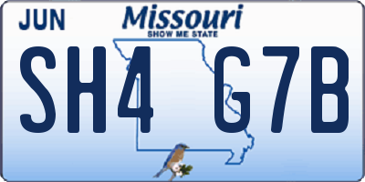 MO license plate SH4G7B