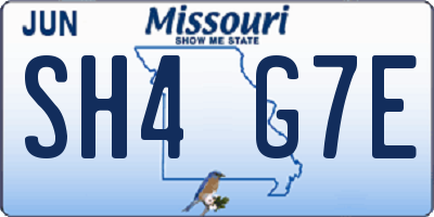 MO license plate SH4G7E