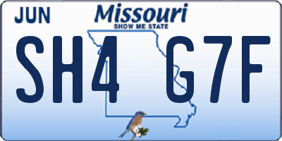 MO license plate SH4G7F