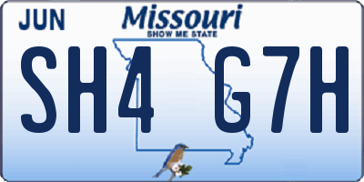 MO license plate SH4G7H