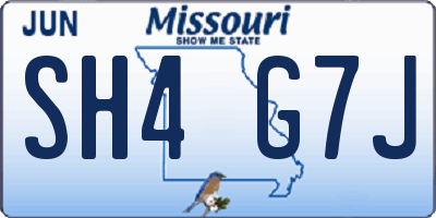 MO license plate SH4G7J