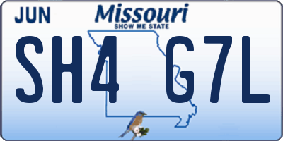MO license plate SH4G7L