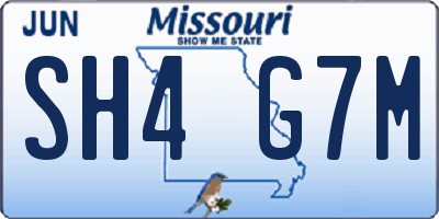 MO license plate SH4G7M