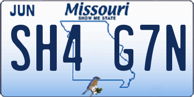 MO license plate SH4G7N