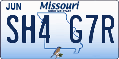 MO license plate SH4G7R