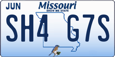 MO license plate SH4G7S