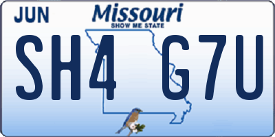 MO license plate SH4G7U