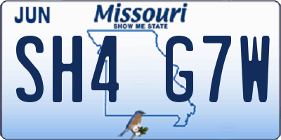 MO license plate SH4G7W