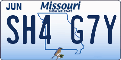MO license plate SH4G7Y