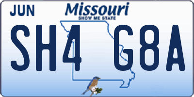 MO license plate SH4G8A