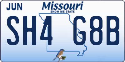 MO license plate SH4G8B