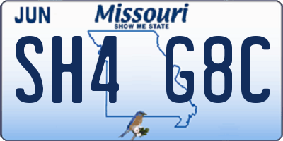 MO license plate SH4G8C
