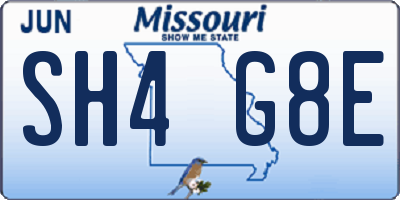 MO license plate SH4G8E