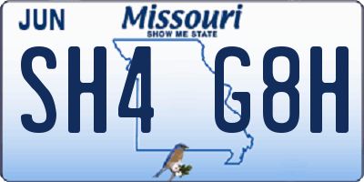 MO license plate SH4G8H