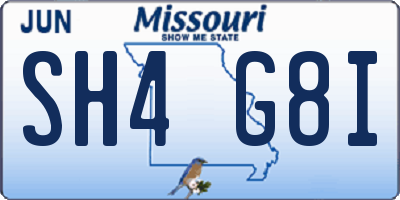 MO license plate SH4G8I
