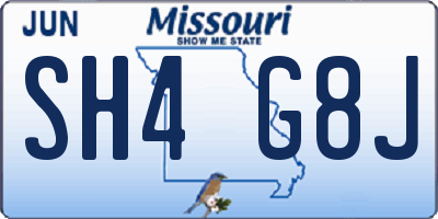 MO license plate SH4G8J
