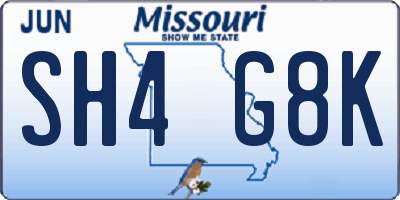 MO license plate SH4G8K