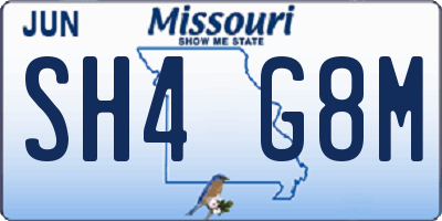 MO license plate SH4G8M