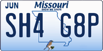 MO license plate SH4G8P