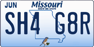 MO license plate SH4G8R