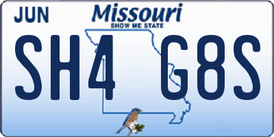 MO license plate SH4G8S