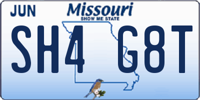MO license plate SH4G8T