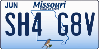 MO license plate SH4G8V