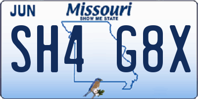 MO license plate SH4G8X