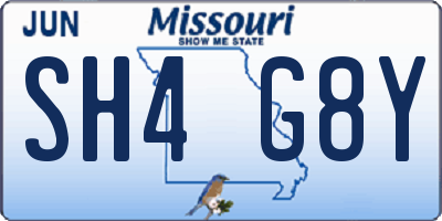 MO license plate SH4G8Y