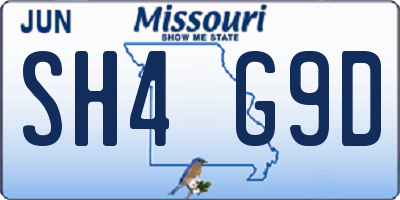 MO license plate SH4G9D