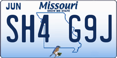 MO license plate SH4G9J