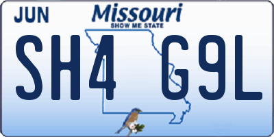 MO license plate SH4G9L