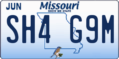 MO license plate SH4G9M