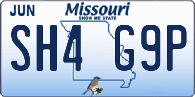 MO license plate SH4G9P